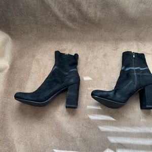 Mia Vicki High Heel Square Toe Suede Boot